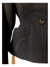 Charger l'image dans la galerie, 1940s - Exquisite New Look Black Wool Jacket - W27.5 (70cm)