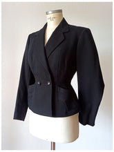 Charger l'image dans la galerie, 1940s - Exquisite New Look Black Wool Jacket - W27.5 (70cm)