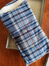 Cargar imagen en el visor de la galería, 1960s - BCF, Barcelona - Deadstock Navy Blue Plaid Shirt - Sz M/L