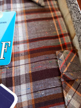 Cargar imagen en el visor de la galería, 1960s - BCF, Barcelona - Deadstock Dark Brown Plaid Shirt - Sz M/L