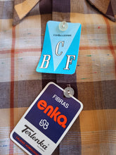 Cargar imagen en el visor de la galería, 1960s - BCF, Barcelona - Deadstock Brown Plaid Shirt - Sz M/L