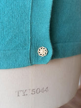 Load image into Gallery viewer, 1950s 1960s - BALLANTYNE, Scotland - Turquoise Thick Cashmere Cardigan