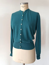 Load image into Gallery viewer, 1950s - LILLY WHITES - HAWICK, Scotland - Petrol Cashmere Twin Set