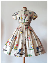 Load image into Gallery viewer, 1950s - ADELINE, Chambery-Paris - Outstanding Novelty Bolero Dress - W27 (68cm)