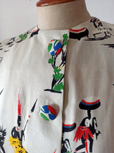 Load image into Gallery viewer, 1950s - ADELINE, Chambery-Paris - Outstanding Novelty Bolero Dress - W27 (68cm)