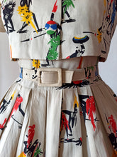 Load image into Gallery viewer, 1950s - ADELINE, Chambery-Paris - Outstanding Novelty Bolero Dress - W27 (68cm)