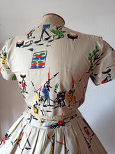 Load image into Gallery viewer, 1950s - ADELINE, Chambery-Paris - Outstanding Novelty Bolero Dress - W27 (68cm)