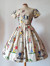 Load image into Gallery viewer, 1950s - ADELINE, Chambery-Paris - Outstanding Novelty Bolero Dress - W27 (68cm)
