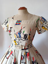 Load image into Gallery viewer, 1950s - ADELINE, Chambery-Paris - Outstanding Novelty Bolero Dress - W27 (68cm)