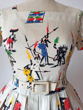 Load image into Gallery viewer, 1950s - ADELINE, Chambery-Paris - Outstanding Novelty Bolero Dress - W27 (68cm)