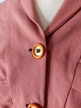 Cargar imagen en el visor de la galería, 1940s - Gorgeous Light Brick Gabardine Dress - W30 (76cm)