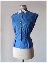Charger l'image dans la galerie, 1940s 1950s - EXCELLENCE, Paris - Boussac Cotton Blouse - Sz 40
