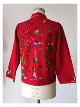 Load image into Gallery viewer, 1940s 1950s - GUILLERMO GUEVARA, Mexico - Red Souvenir Jacket - Sz. XS/S