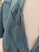 Load image into Gallery viewer, 1950s - Stunning Teal Rayon Silk Dress - W35 (88cm)