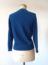 Load image into Gallery viewer, 1950s 1960s - BALLANTYNE, Scotland - Petrol Blue Cashmere Cardigan