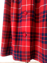 Charger l'image dans la galerie, 1950s - Gorgeous Red Tartan Flannel Dress - W26 (66cm)