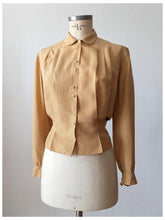Charger l'image dans la galerie, 1940s - Exquisite Bronze Silk Blouse