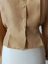 Charger l'image dans la galerie, 1940s - Exquisite Bronze Silk Blouse