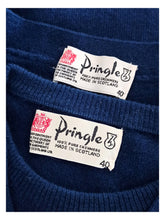 Cargar imagen en el visor de la galería, 1950s - PRINGLE, Scotland - Dark Oxford Blue Cashmere Twin Set - Sz 40