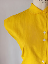 Charger l'image dans la galerie, 1950s - MCD, France - Stunning Yellow Cotton Blouse - Sz 44