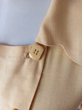 Cargar imagen en el visor de la galería, 1940s - Charming Vanilla Color Linen Dress - W32 (82cm)