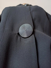 Charger l'image dans la galerie, 1930s - Unreal Art Deco Black Bishop Sleeves Coat Dress - W30 (76cm)
