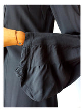 Charger l'image dans la galerie, 1930s - Unreal Art Deco Black Bishop Sleeves Coat Dress - W30 (76cm)