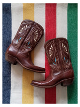 Laden Sie das Bild in den Galerie-Viewer, 1950s - ACME, USA - Gorgeous Brown Turquoise Cowgirl Boots - EU 36/US 6