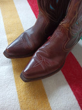 Laden Sie das Bild in den Galerie-Viewer, 1950s - ACME, USA - Gorgeous Brown Turquoise Cowgirl Boots - EU 36/US 6