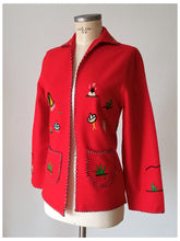 Charger l'image dans la galerie, 1940s 1950s - PRESIDENTE, Mexico - Red Souvenir Jacket - Sz. S/M