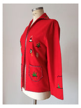 Charger l'image dans la galerie, 1940s 1950s - PRESIDENTE, Mexico - Red Souvenir Jacket - Sz. S/M
