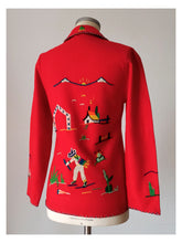 Charger l'image dans la galerie, 1940s 1950s - PRESIDENTE, Mexico - Red Souvenir Jacket - Sz. S/M