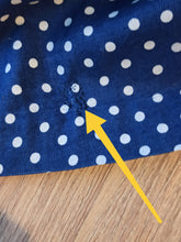 Cargar imagen en el visor de la galería, 1940s - PARIS - Charming Blue Dotted Cotton Dress - W31 (80cm)