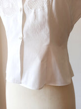 Load image into Gallery viewer, 1950s - UNWORN - Exquisite White Cotton Blouse - W29 (74cm)