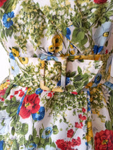 Charger l'image dans la galerie, 1950s - Spectacular Floral Explosion Satin Dress - W28.5 (72cm)