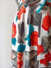 Cargar imagen en el visor de la galería, 1950s 1960s - Gorgeous Roseprint Cotton Dress - W28.5 (72cm)