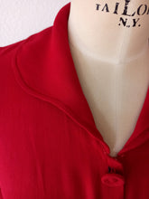 Cargar imagen en el visor de la galería, 1940s - Gorgeous Lipstick Red Rayon Dress - W28.5 (72cm)