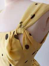 Load image into Gallery viewer, 1950s 1960s - Stunning Yellow Black Organza Dress - W26 (66cm)