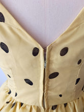 Load image into Gallery viewer, 1950s 1960s - Stunning Yellow Black Organza Dress - W26 (66cm)