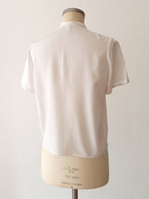 Charger l'image dans la galerie, 1940s - Exquisite White Rayon Blouse - Sz 42