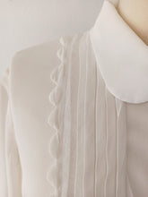 Cargar imagen en el visor de la galería, 1940s 1950s - Gorgeous White Silk Crepe Blouse - Sz Large