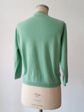 Load image into Gallery viewer, 1950s - BALLANTYNE, Scotland - Gorgeous Mint Green Cashmere Cardigan
