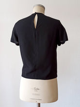 Load image into Gallery viewer, 1950s 1960s - Exquisite Black Rayon Blouse - Sz 42