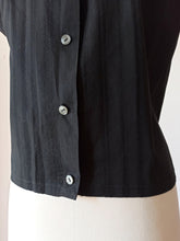 Load image into Gallery viewer, 1950s 1960s - Gorgeous Black Cotton Blouse