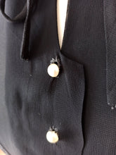 Cargar imagen en el visor de la galería, 1940s 1950s - Exquisite Black Silk Gauze Blouse - W34.5 (88cm)