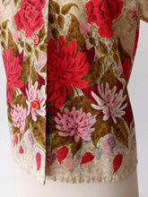 Cargar imagen en el visor de la galería, 1950s - WOLFF Fabrics - Roseprint Cotton Blouse - Sz 40