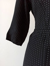 Load image into Gallery viewer, 1940s 1950s - Gorgeous Black Rayon Dress - W39 (100cm)