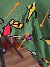 Charger l'image dans la galerie, 1940s - BELGIUM - Spectacular Green Abstract Rayon Dress - W29 (74cm)