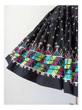 Charger l'image dans la galerie, 1950s - Fabulous Diamonds Black Cotton Dress - W27.5 (70cm)