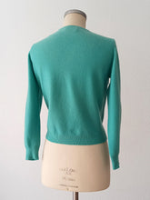 Charger l'image dans la galerie, 1950s 1960s - PRINGLE, Scotland - Turquoise Cashmere Cardigan - Sz 34/36